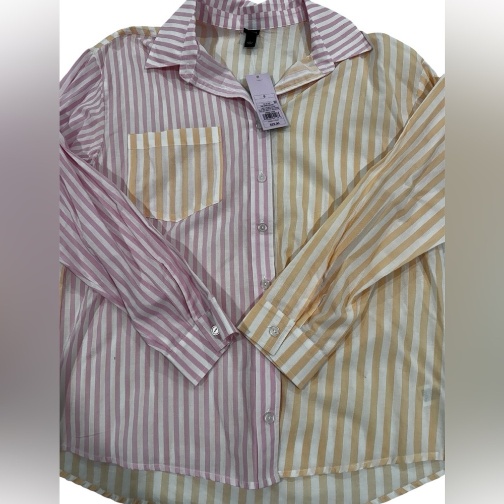 Target Pink and Yellow Striped Shirt